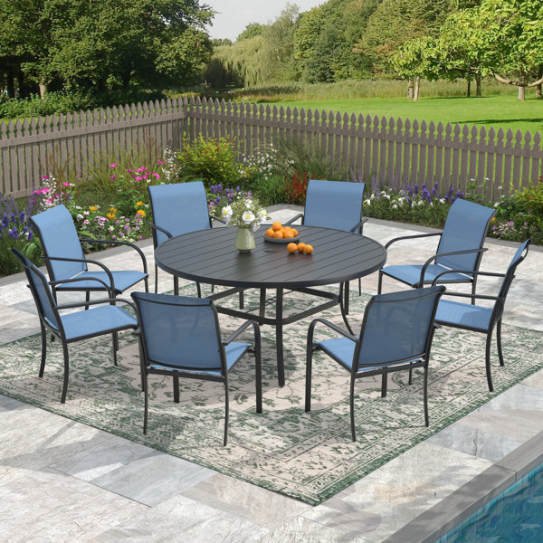 Red Barrel Studio® 8 - Person Round Outdoor Dining Set | Wayfair